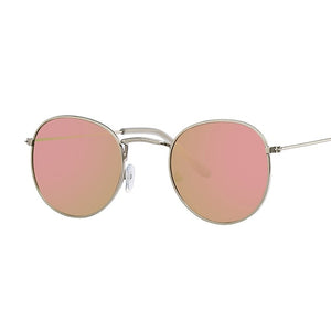 Retro Oval Pink Mirror Women Sunglassesi